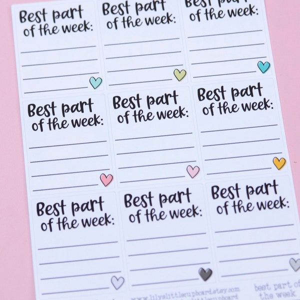 Best Part of the Week Full Box Planner Stickers | Memory Keeping Stickers | Planner Stickers | Gratitude Planner Stickers (L009)