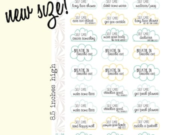 Self Care Planner Stickers | Self Care with Prompts Stickers | Positive Self Stickers (A030)