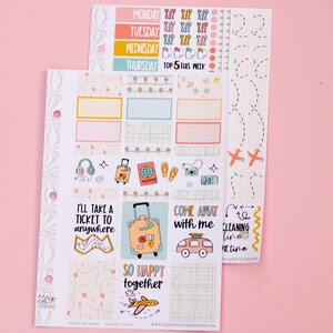 Simple Weekly Kit in Travel Time | Vacation Weekly Planner Sticker Kit | Summer Travel Sticker Set | A la Carte Mini Kits | Summer Stickers