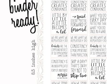 Pegatinas del planificador de citas de hábitos ( Habits Quotes Planner Stickers) Pegatinas de Creación de Habit (Habit Creation Stickers)  Caja completa ? Pegatinas de la caja de la cotización de la motivación Pegatinas de inspiración (A102)