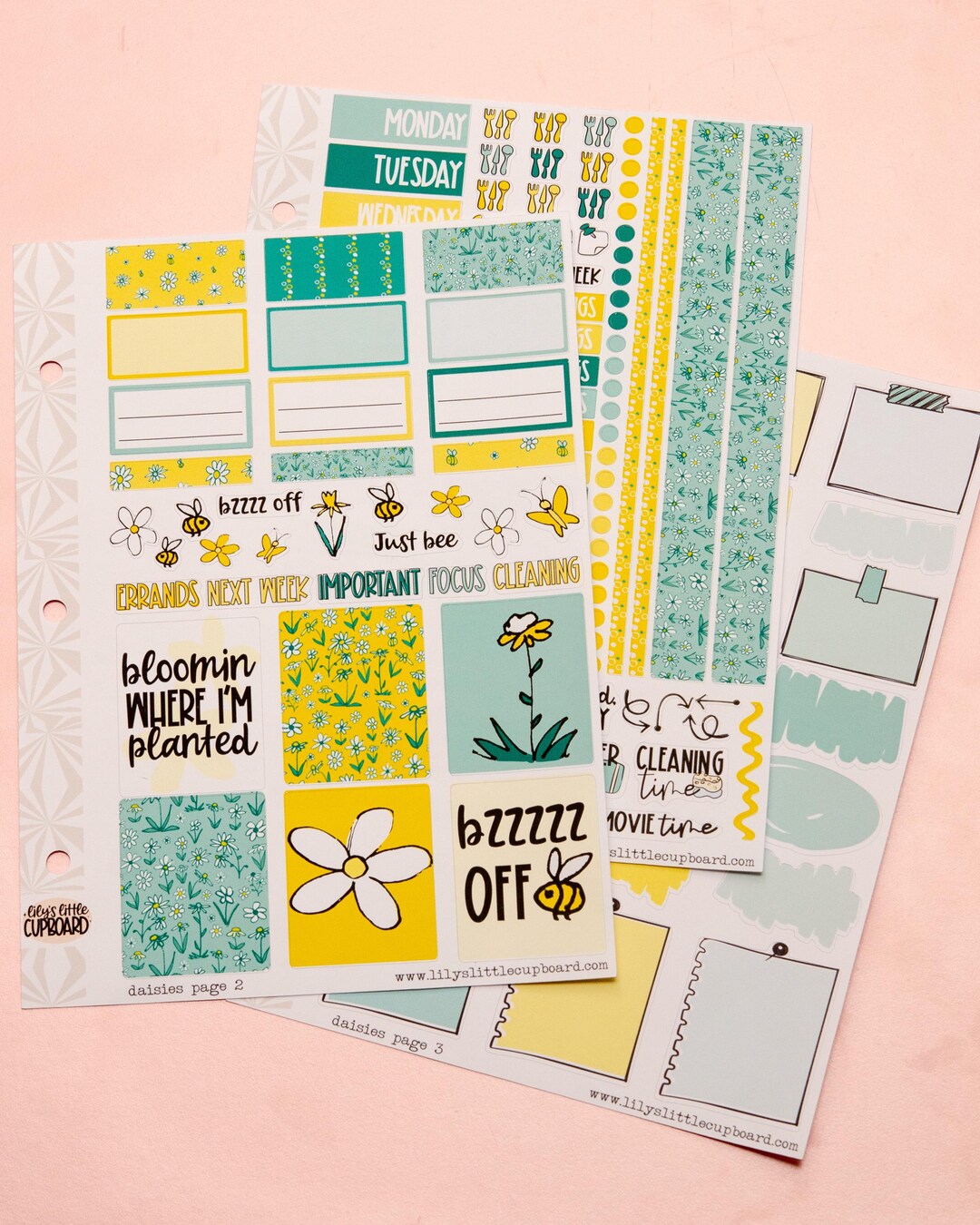Daisies | Weekly Sticker Kit | Anytime Planner Kit | Spring Summer ...
