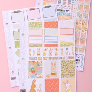 Springtime Bunnies | Weekly Sticker Kit | Spring Planner Kit | Bunnies Day Stickers | Tulips Sticker Kit A la Carte Planner Kit