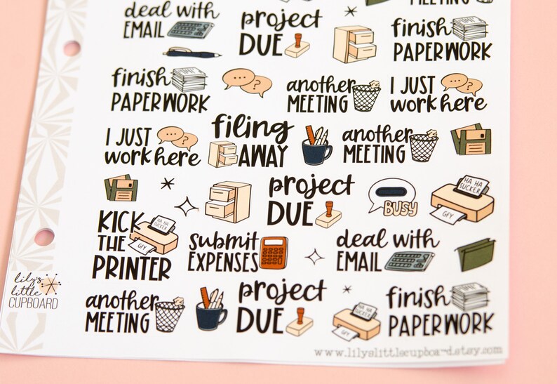 Office Life Sampler Planner Stickers | Weekly Work Script Stickers ...