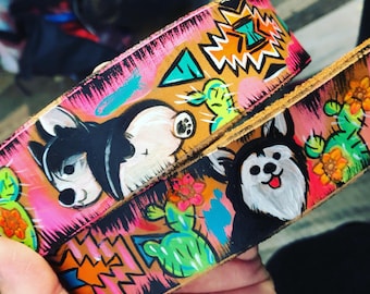 Hand Painted Western Belt  with your dog