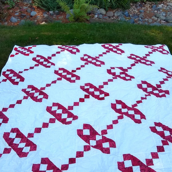 Jacob's Ladder & 9 Patch Reversible Antique Quilt