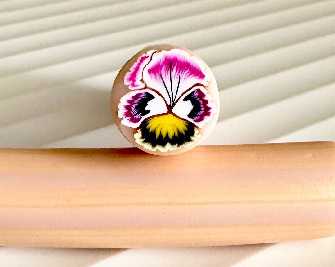 Polymer Clay Ruffled Pansy Cane, Raw Canes, Millefiori, Nail Art - Etsy