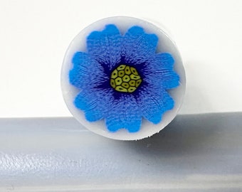 Blue Passion Flower Polymer Clay Raw Cane, Assorted colors, Millefiori, Nail Art