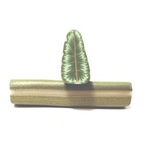 Polymer Clay Green Leaf Cane, Raw Canes, Millefiori, Nail Art