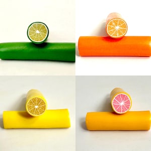 Polymer Clay Citrus Canes Assorted, Millefiori, Nail Art, Raw Canes