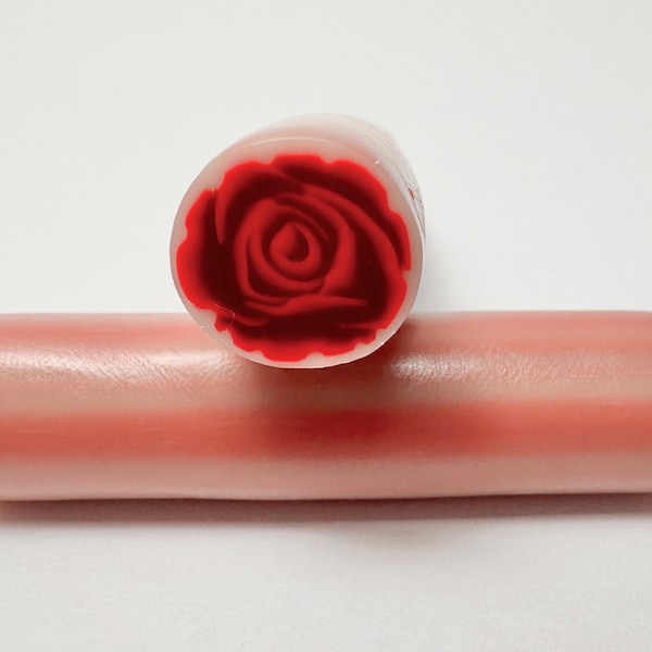 Eternal Red Rose Polymer Clay Cane, Raw Canes, Millefiori, Nail Art
