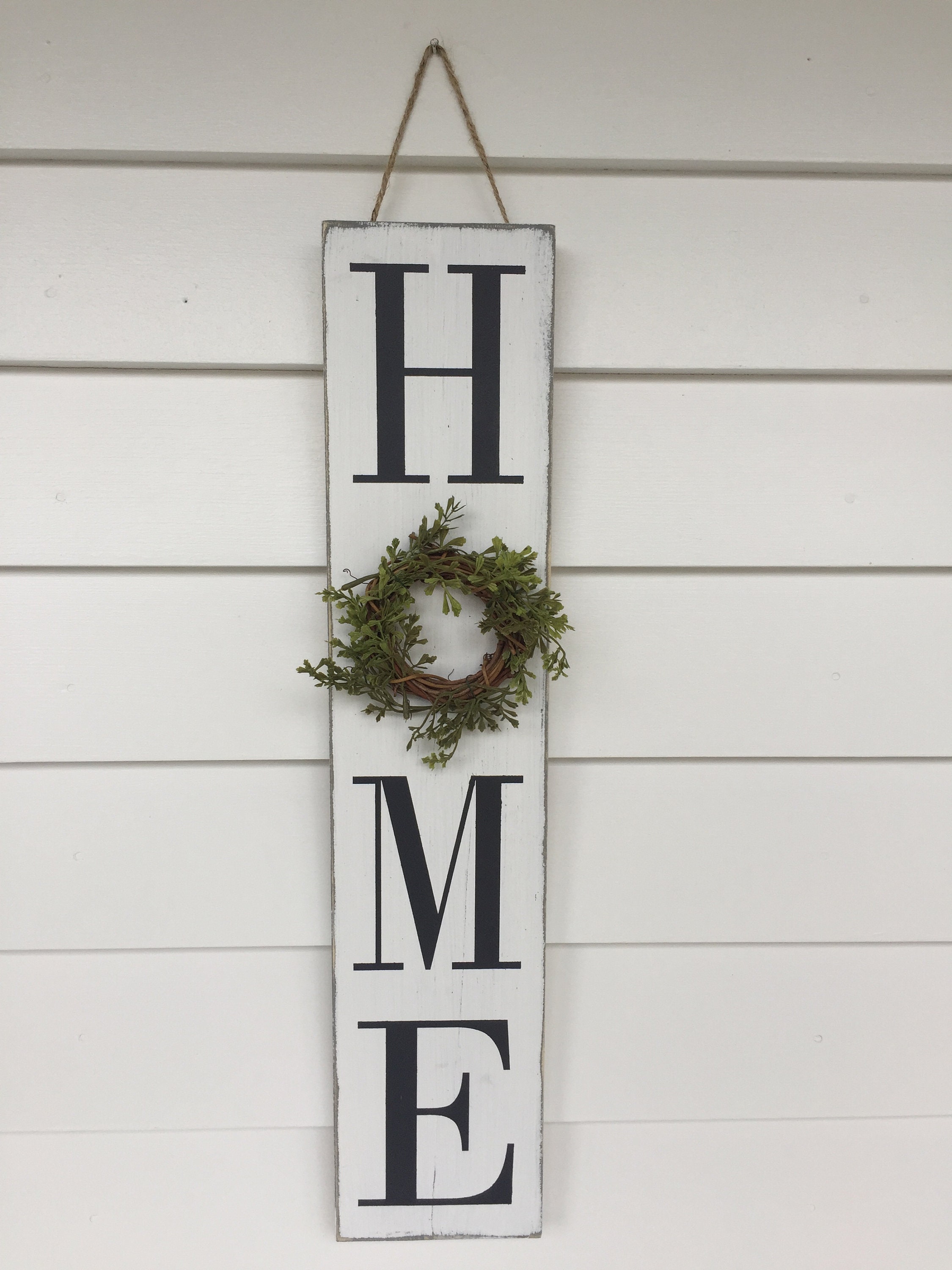 HOME wreath sign rustic home sign with grapevine and Etsy
