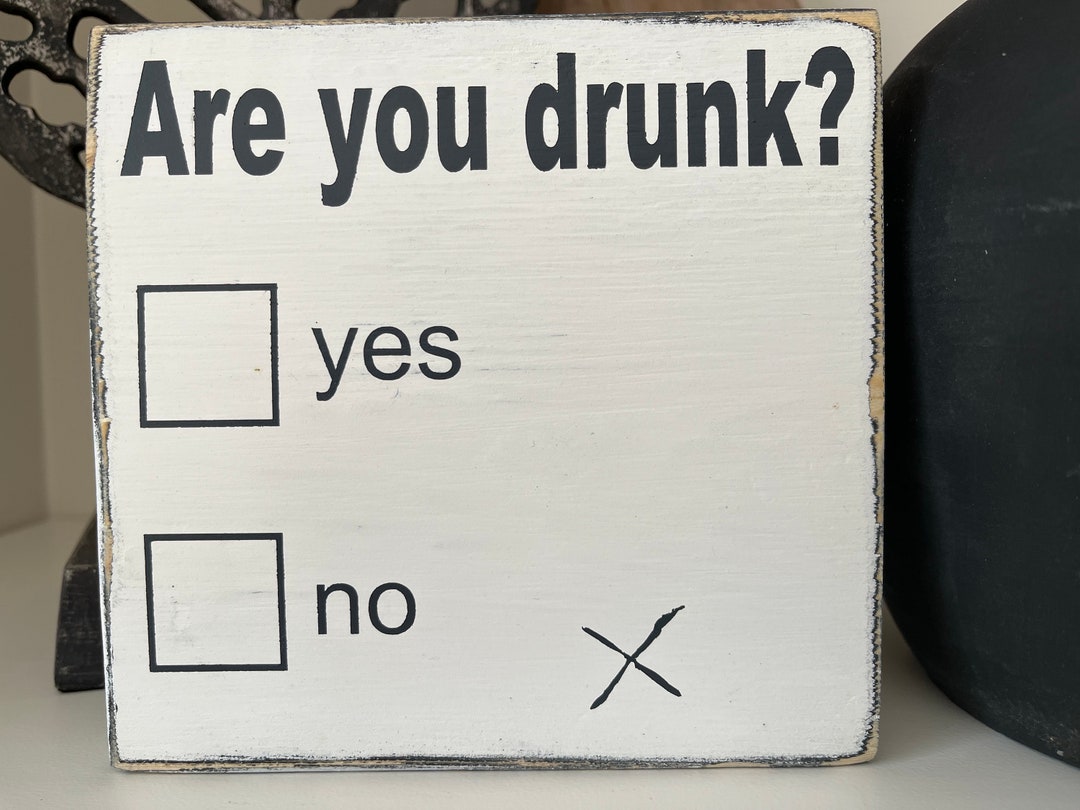 Are You Drunk Funny Signs Funny Bar Sign Bar Cart Sign Etsy