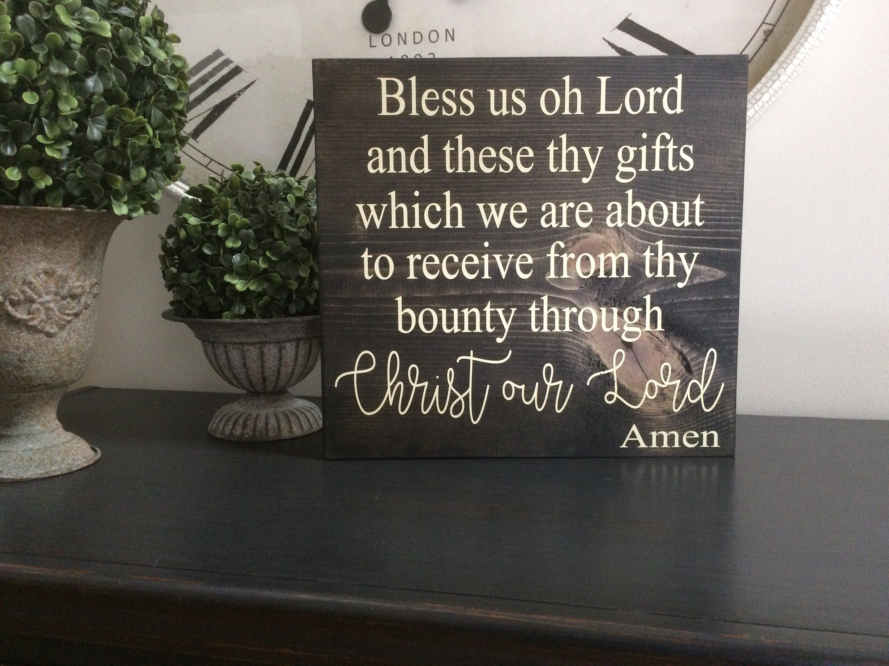 Bless us oh Lord and these thy gifts which we are about to Etsy