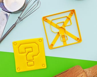 Mario cookie cutter set, Question block cookie cutter Nintendo gift for loved one, Mario birthday party