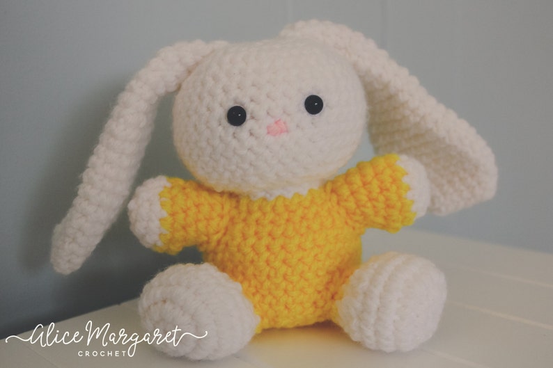 Amigurumi Crochet Easter Bunny Keepsake Colorful Bunny Easter Gift Stuffed Toy White Rabbit Holiday Rabbit Made To Order