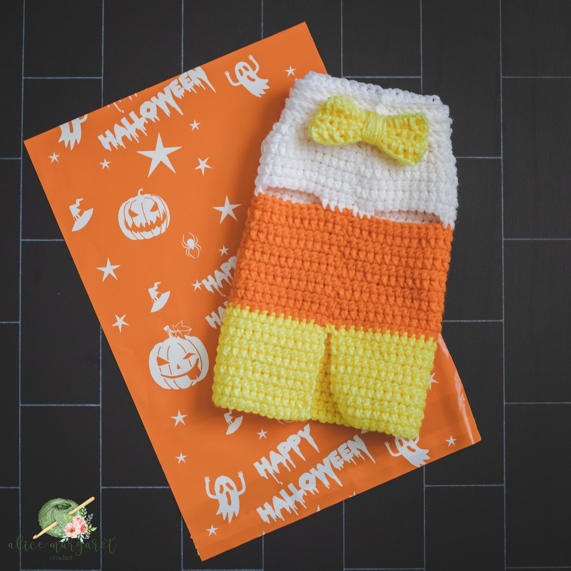 Candy Corn Dog Sweater Small Breed Crochet Dog Costume Etsy