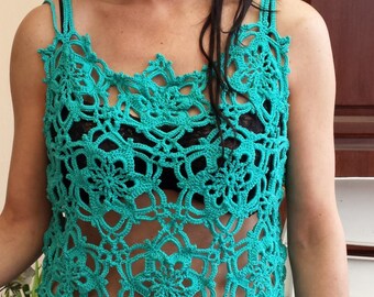 Cotton tank top emerald