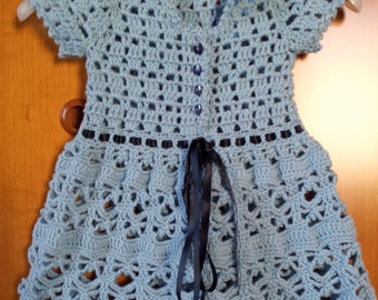 Blue wool dress for girls