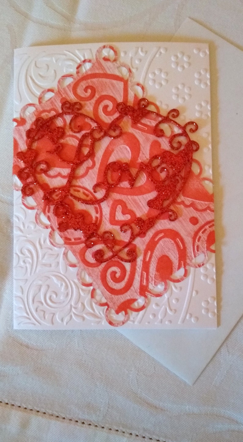 Card HEART Valentine/'s Day anniversary ticket