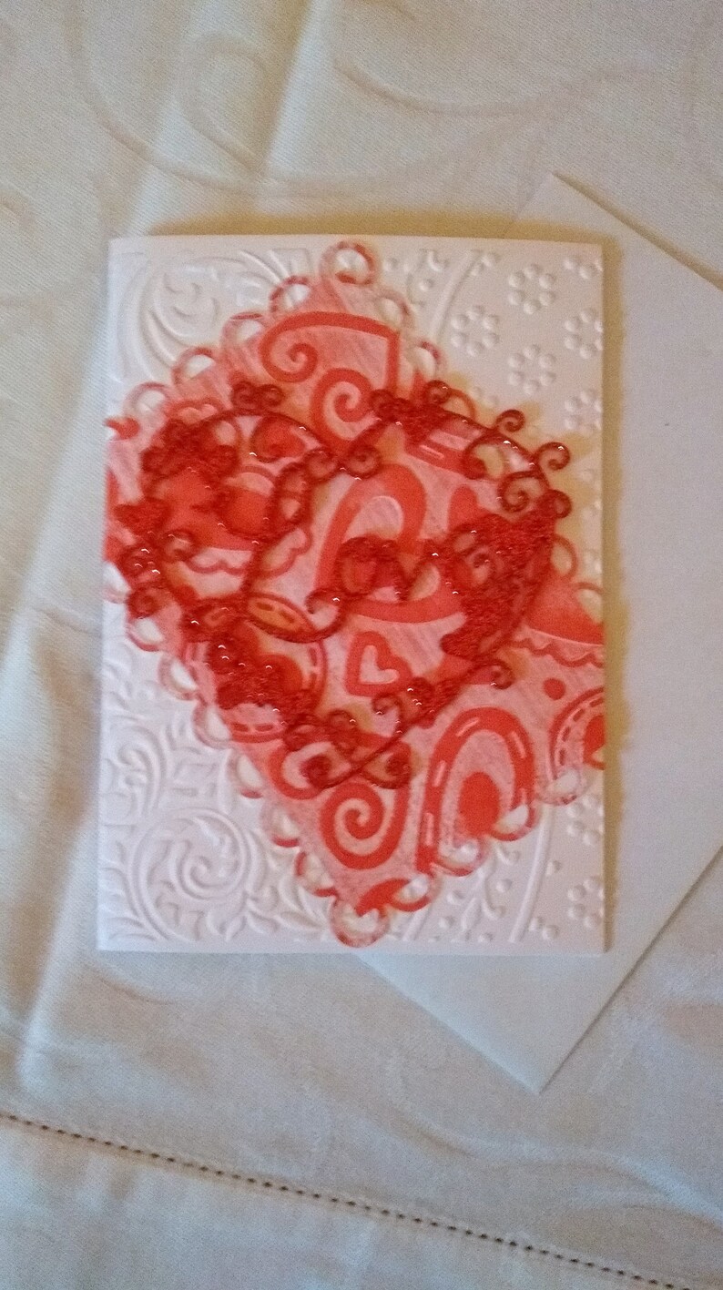 Card HEART Valentine/'s Day anniversary ticket
