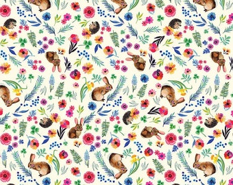 Hoppily Ever After - 100% Cotton - Quilter Weight - Designer Miriam Bos - Collection Somebunny to Love