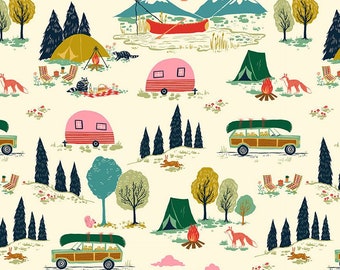 Dear Stella - Gone Camping Cream - 100%  Quilter Weight Cotton