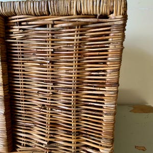 Peut inclure: Un panier rectangulaire en osier de couleur marron naturel. Le panier est fabriqu&eacute; &agrave; partir de roseaux tress&eacute;s et pr&eacute;sente une construction robuste. Les c&ocirc;t&eacute;s et les bords sup&eacute;rieurs sont renforc&eacute;s.