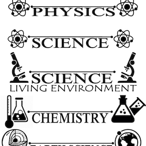 Custom Science teacher name and subject door decal