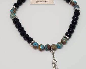Stellar Rose jade stone bead necklace 65004 main image 1