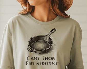 Cast Iron Enthusiast shirt, Comfort Colors 1717 Unisex Culinary Tee, Gift for Chefs, Kitchen Humor Apparel, Cooking Lover T-Shirt