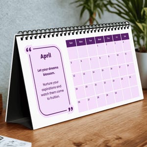 2025-2026 School Desk Calendar with Quotes, August to July, Monthly Organizer, Gift for Teachers Students Planner, Back to School