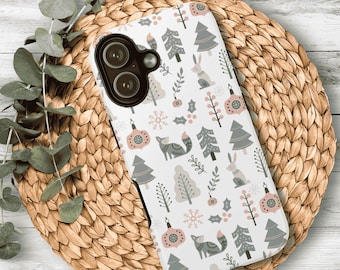 Scandinavian Folk Art Inspired Phone Case for iPhone, Samsung Galaxy, Google Pixel, iPhone 17, Air, Pro and Pro Max, Matt and Glossy Finish