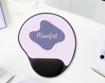 Manifest Mouse Pad with Wrist Rest, Perfect for Home Office, Gift for Students, Desk Accessories, Motivational Decor, Productivity