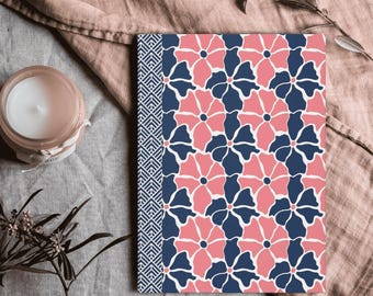 Groovy Retro Flowers Journal Hardcover Notebook, Vintage Floral Design