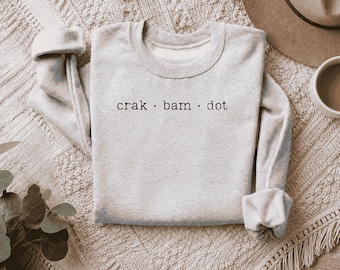 Mahjong Sweatshirt | Crak Bam Dot Mah Jongg Apparel | Minimalist Text Gildan Crewneck