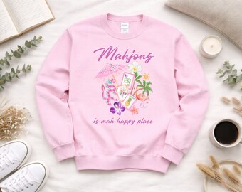 Mahjong is My Happy Place Sweatshirt | Mahjong Tiles, Tropical Mahjong Design