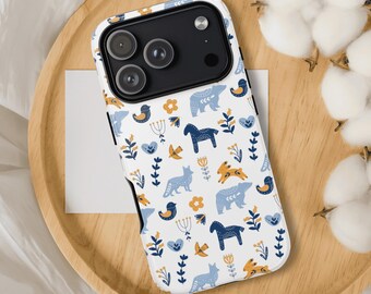 Scandinavian Animal Print Phone Case for iPhone, Samsung Galaxy S26, Google Pixel, iPhone 17, Air, Pro and Pro Max, Matt and Glossy Finish
