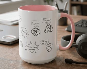 Accent Coffee Mug - Funny Work From Home Cup, "You're On Mute" , Conference Call Humor Cup, Remote Work Gift, Office Humor, Coworker Gift