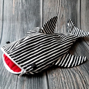 Whale shark pencil case / pouch, handmade, 100% cotton fabric