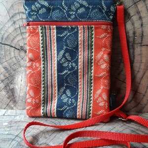 Finnish national costume's strip cotton fabric cross-body small women's bag