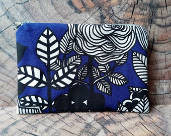 Marimekko fabric, Lintukotonen, 100% cotton, handmade, make-up purse, passport purse, from Finland