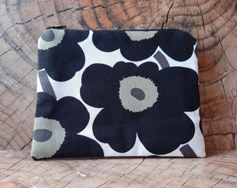 Make-up/coin purse handmade from Marimekko fabric, 100% cotton