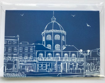 The Dome, Worthing II greetings card, from limited edition linocut