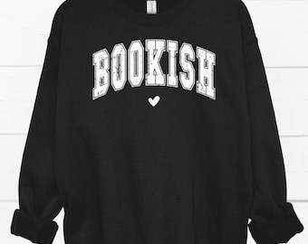 Bookish Crewneck Sweatshirt: Minimalist Reader Long Sleeve Tee