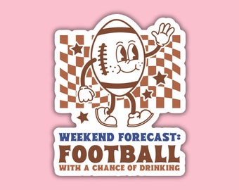 Football Weekend Drinking Sticker: Retro Tailgate Waterproof Decal