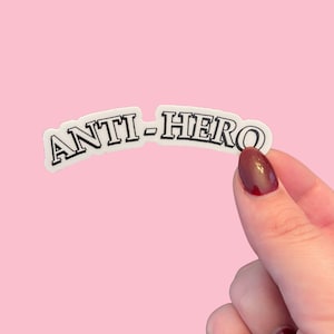 MINI STICKER | Anti-Hero | Simple Minimal Taylor Eras Midnights Merch | 3 Inch Water Proof Sticker for Cars, Laptop, Water Bottle, E-reader