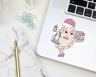 STICKER Pittsburgh Pierogi Reader Girly Books N'at Pgh 412 Cute Funny | 3 Inch Water Proof Sticker for Laptop, Water Bottle, Phone Case, Car