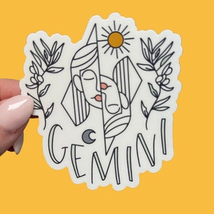 STICKER Gemini Zodiac Astrology | White Sticker | Water and Weather Resistant | Laptop Sticker | Water Bottle Sticker | ZODIAC0005