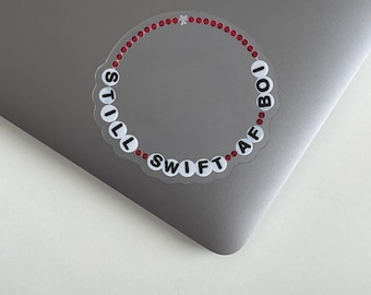 Eras Friendship Bracelet Sticker: Swift Af Boi, Waterproof Laptop Decal