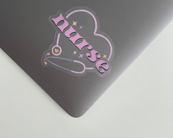 Clear Nurse Sticker: Waterproof Stethoscope Decal